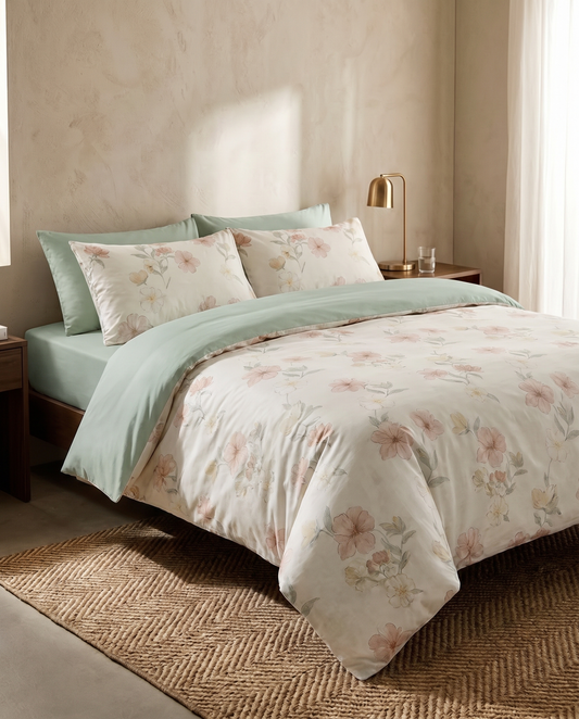 Double Size Blush Meadow Bed Set Cotton-300TC