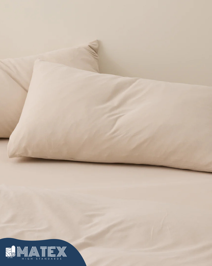 Light Beige Stone Full Bed Set Cotton 180TC