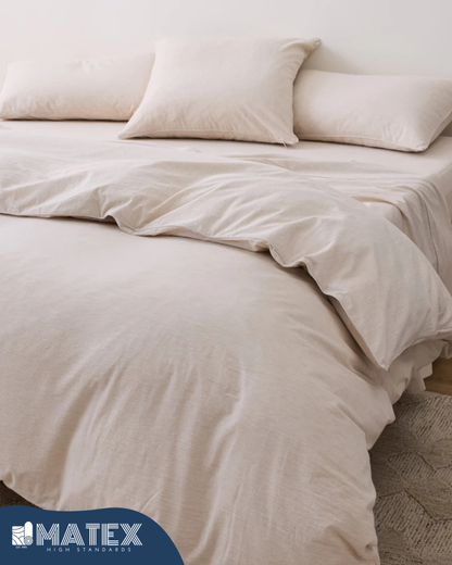 Oatmeal Greige Full Bed Set Cotton 180TC