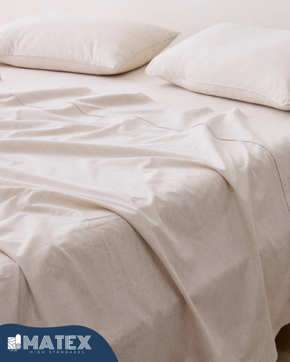 Oatmeal Greige Full Bed Set Cotton 180TC