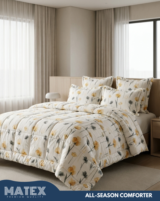 ArtisticFlower Cotton All-Season Comforter Set