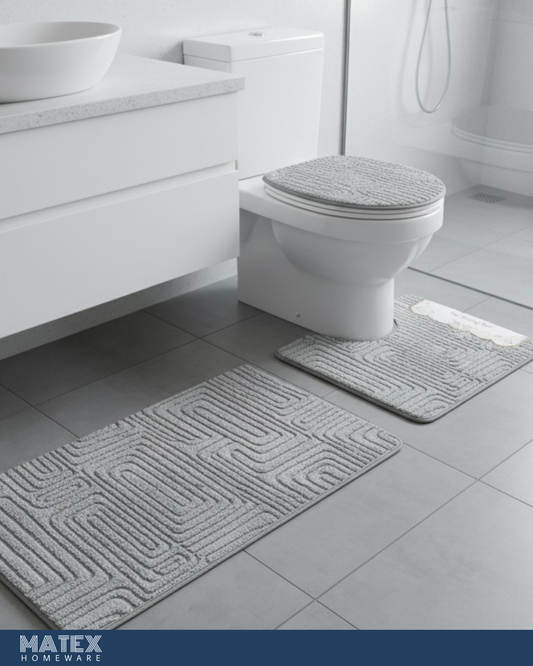 Decorative Boho Bathroom Mat Set (3pcs)