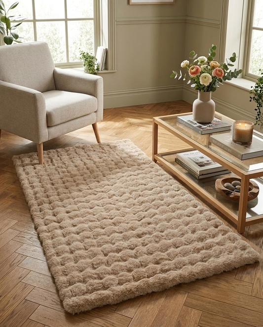 Beige Bubble Fur Rug 160x230 cm