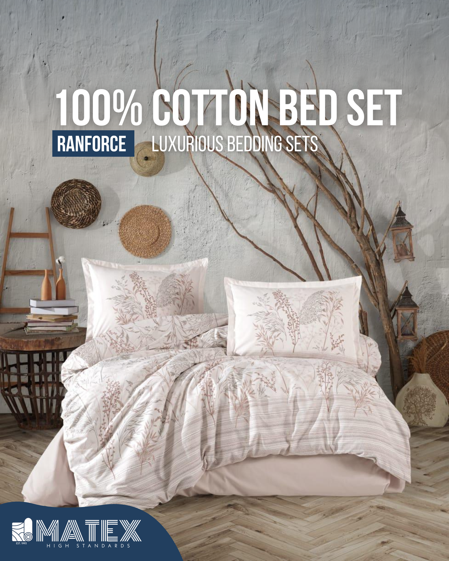 Double Size Ranforce Betina 100% Cotton Bed Set