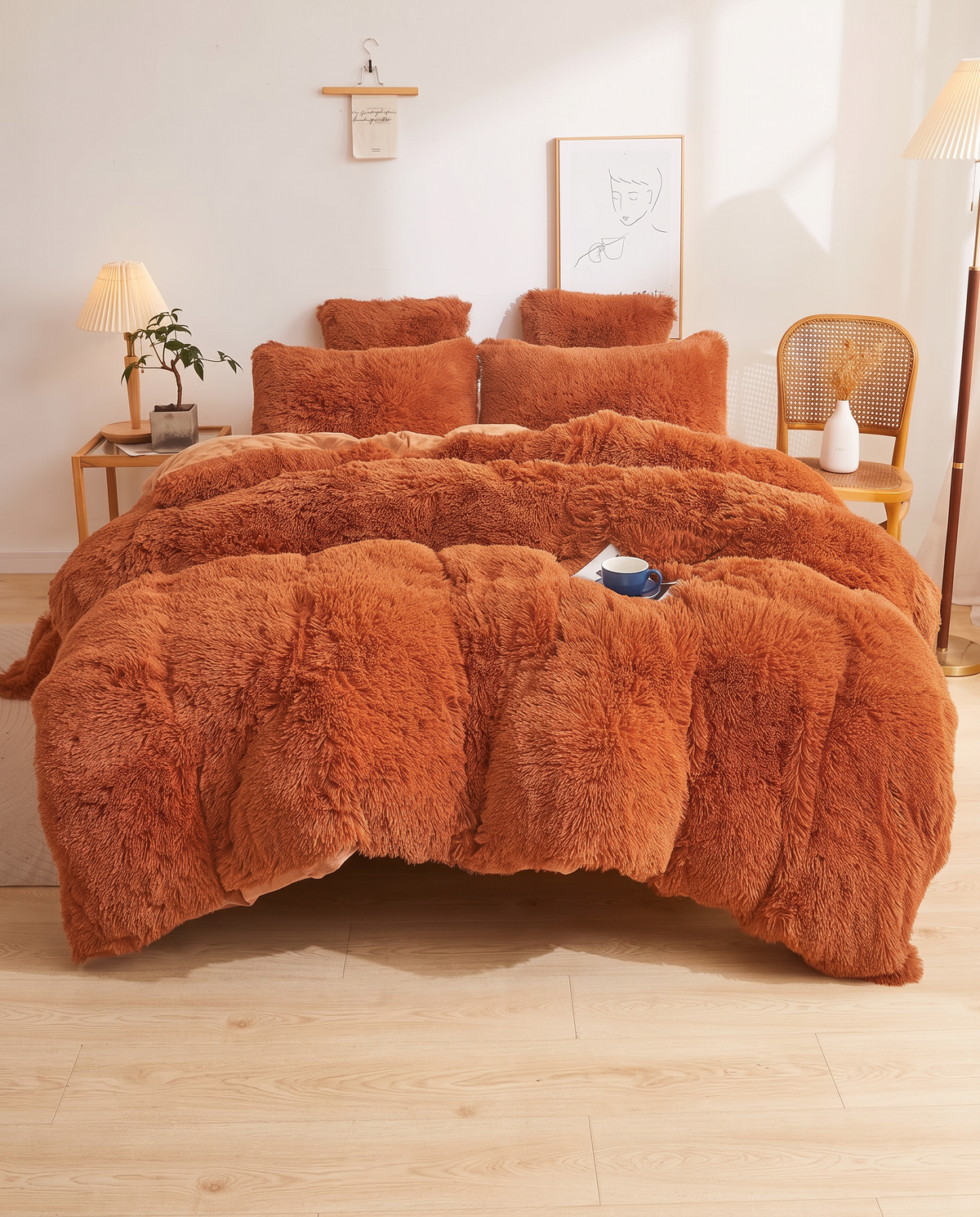 King size Cloud Autumn Rust FluffyLuxe Comforter