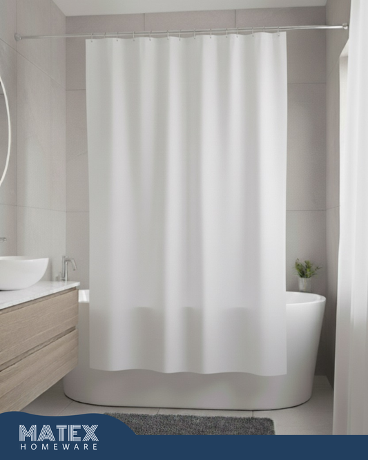 White Waterproof Shower Curtain 180x180cm