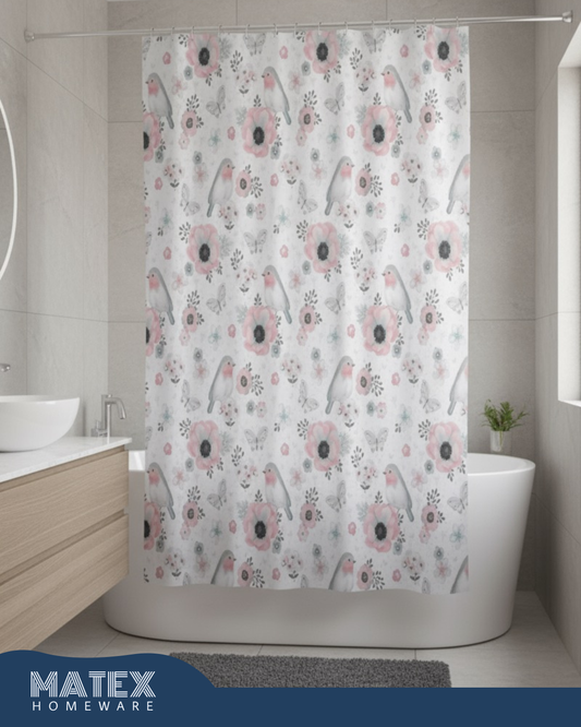 Pattern Flowra Waterproof Shower Curtain 180x180cm