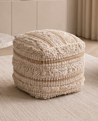 Tassara Ivory Pouf