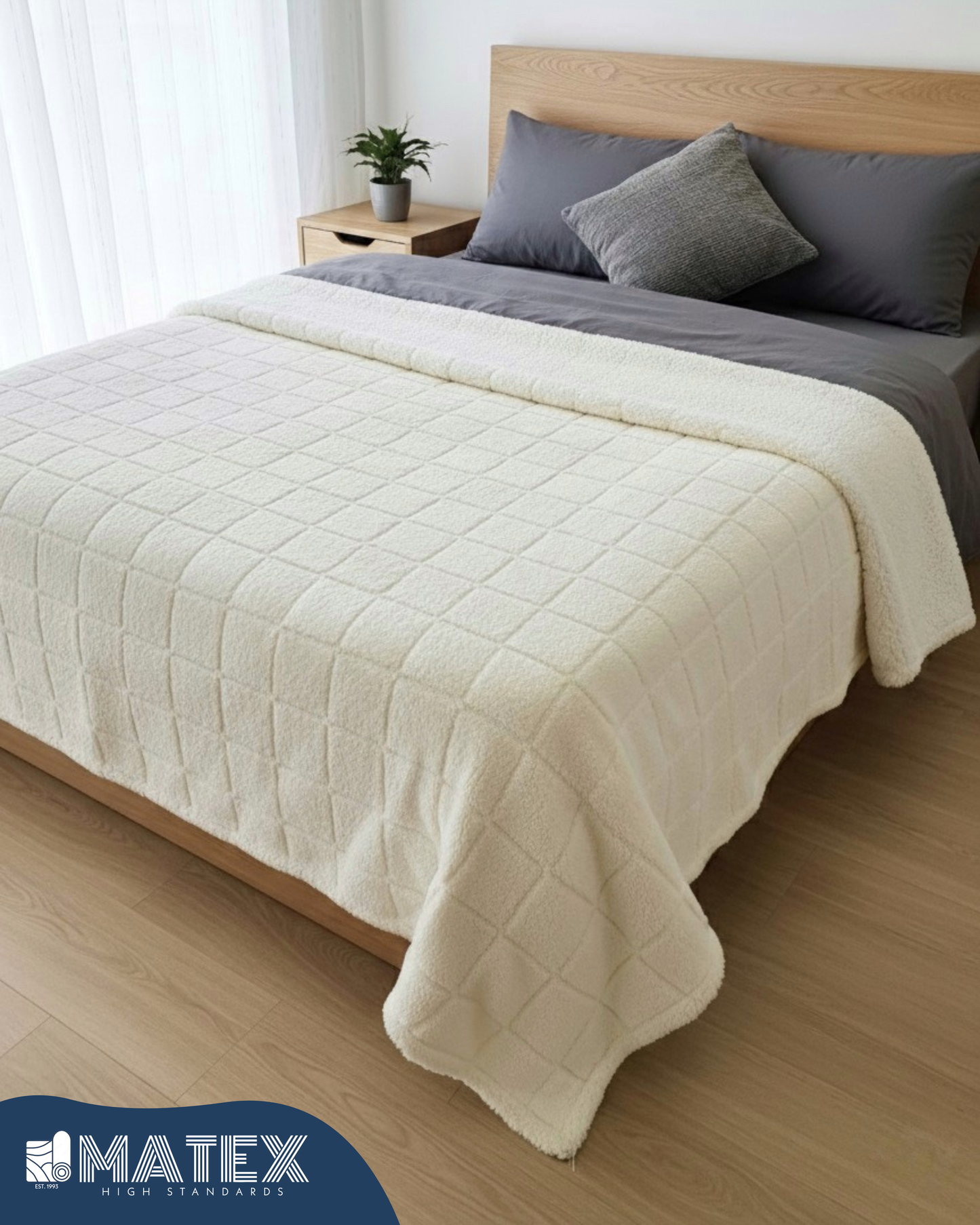 MATEX® Single Bed Sherpa Fur Plush BLANKET