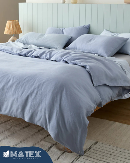 Powder Blue Bed Set Cotton 180TC