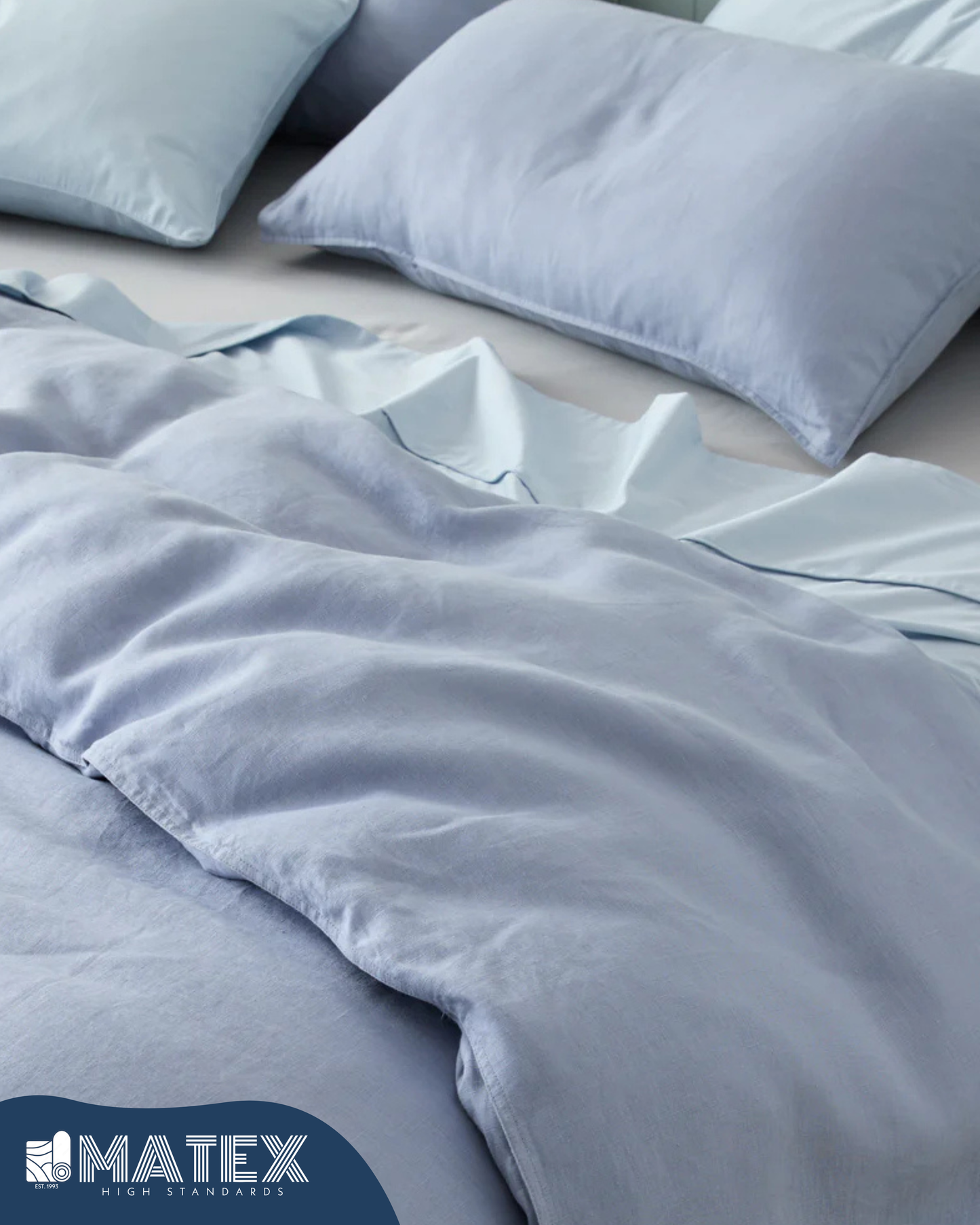 Powder Blue Bed Set Cotton 180TC