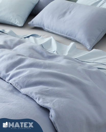 Powder Blue Bed Set Cotton 180TC