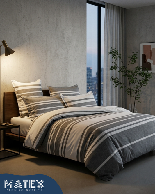 Double size Grey CozyBed Bed set 130 GSM (4 pcs)