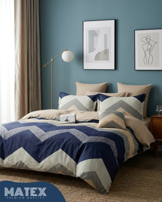 Double size Zii Pattern Bed set 130 GSM (4 pcs)