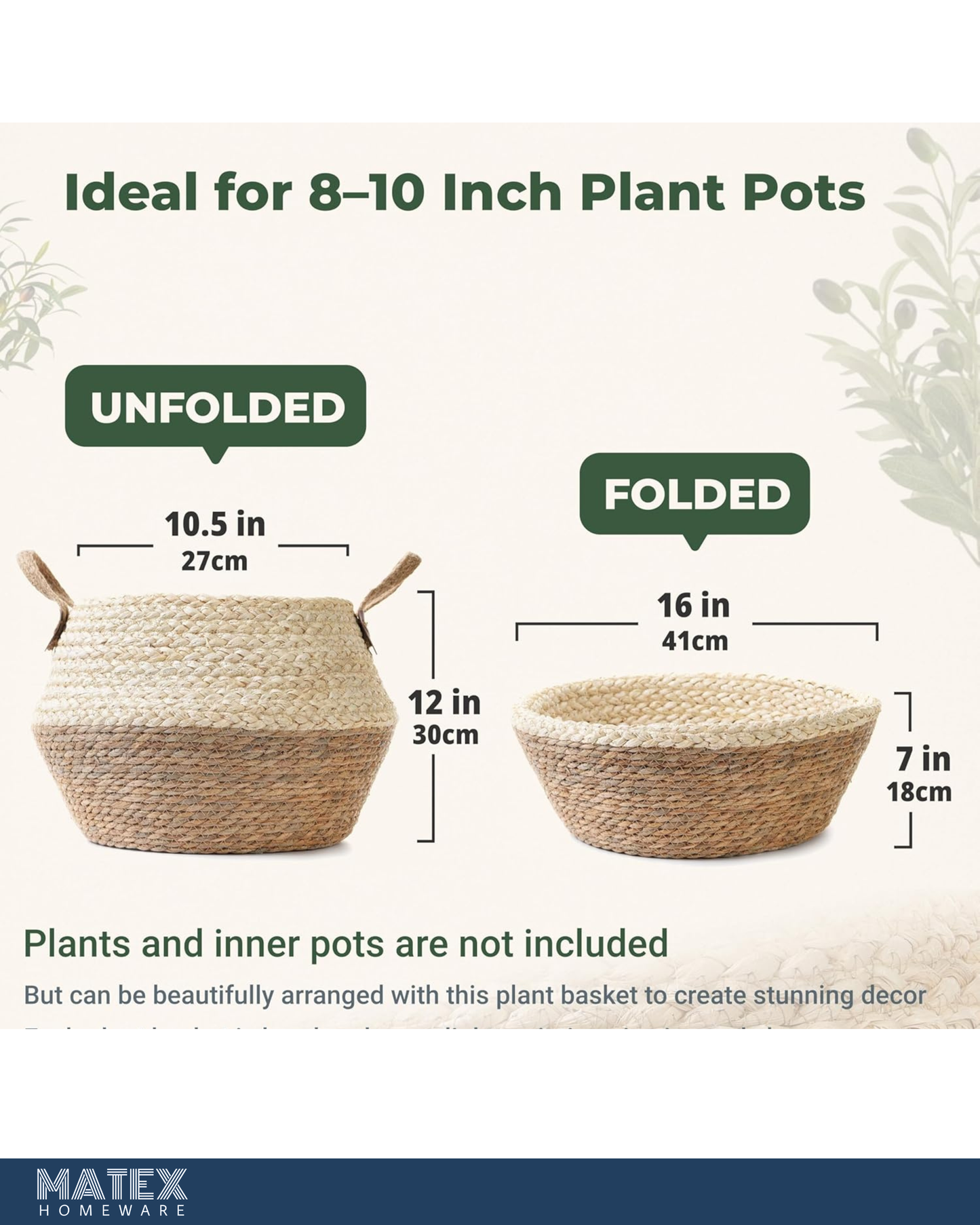 Woven Plant Basket Pot or Multi-Use (Large)