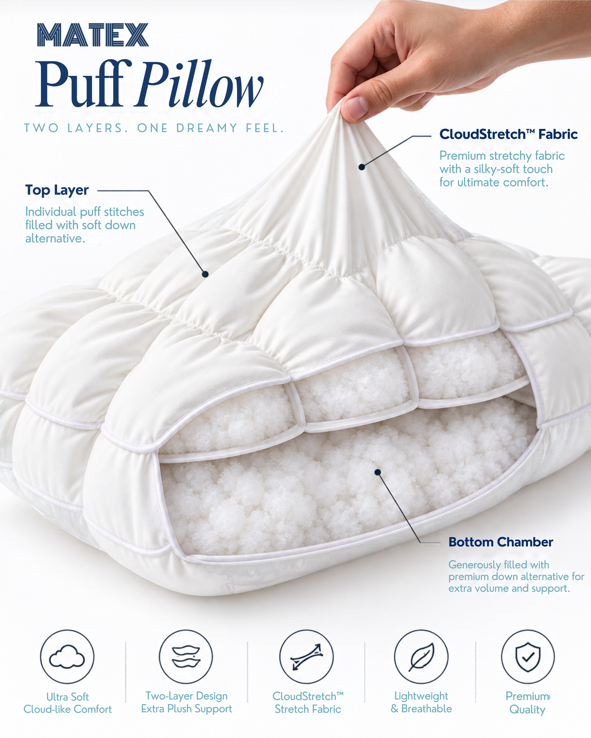 MATEX Marshmallow™ Puff Pillow