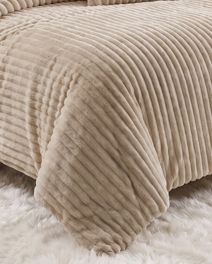 Greige PlushWave Duvet Cover Set