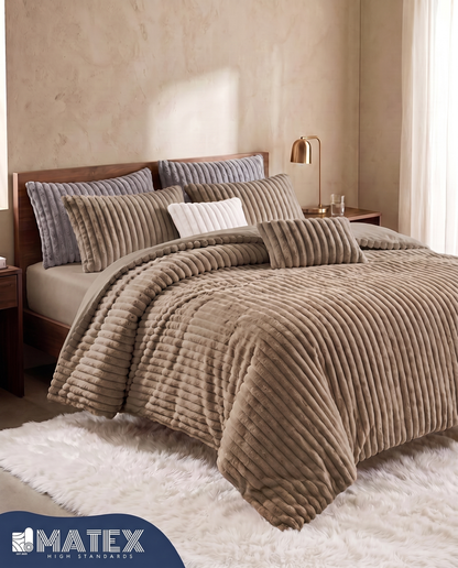 Brown PlushWave Duvet Cover Set