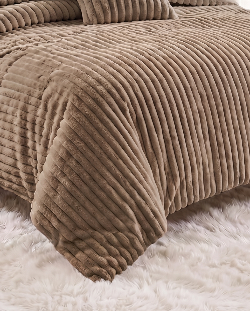Brown PlushWave Duvet Cover Set