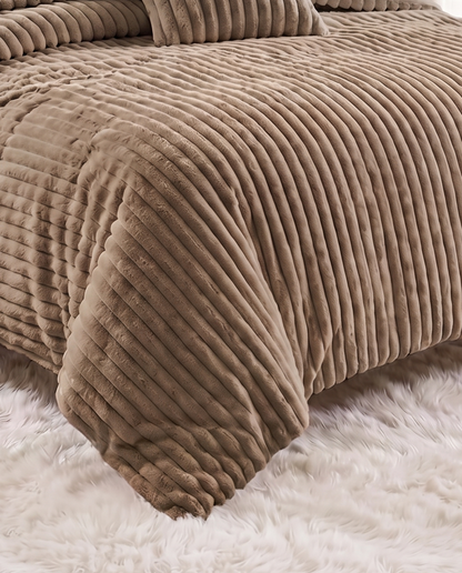 Brown PlushWave Duvet Cover Set