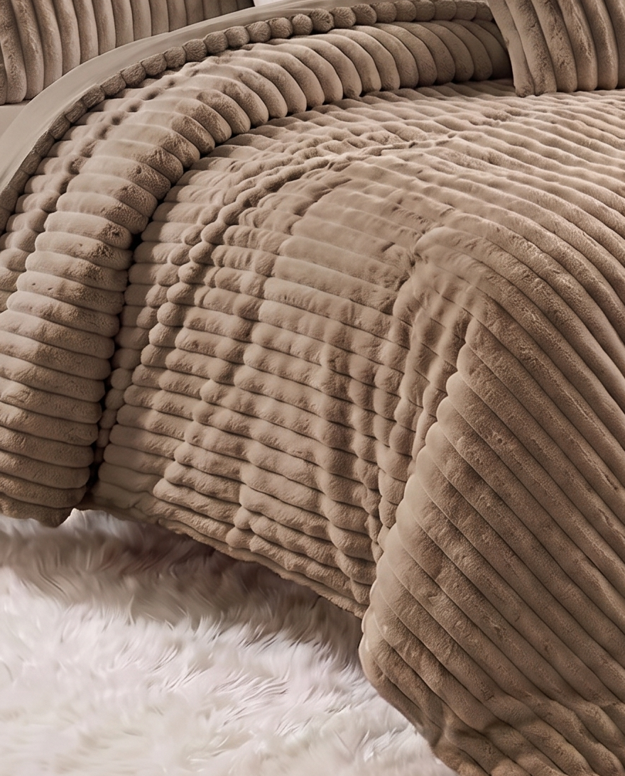 Brown PlushWave Duvet Cover Set