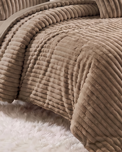 Brown PlushWave Duvet Cover Set