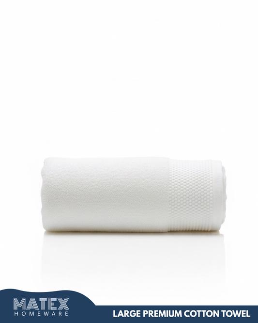 HAYA Large Premium Cotton PureWhite Jacquard 70x140 Towel