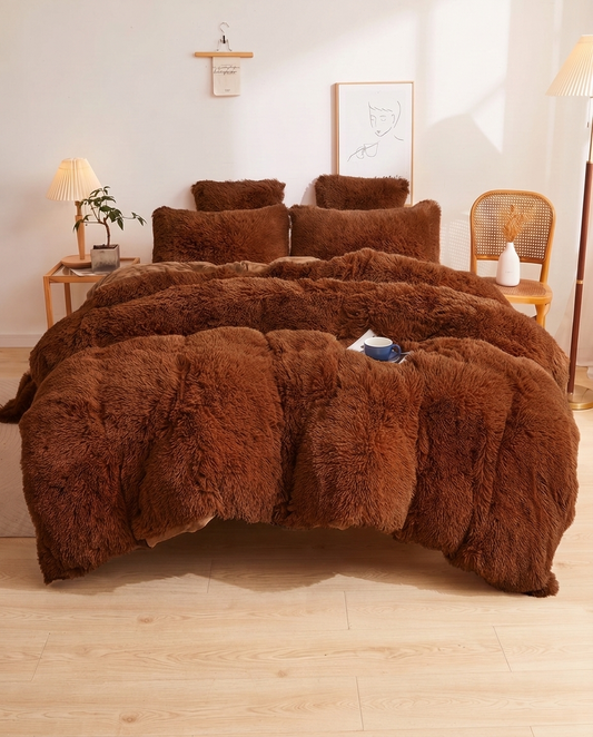 King size Cloud Autumn Rust FluffyLuxe Comforter