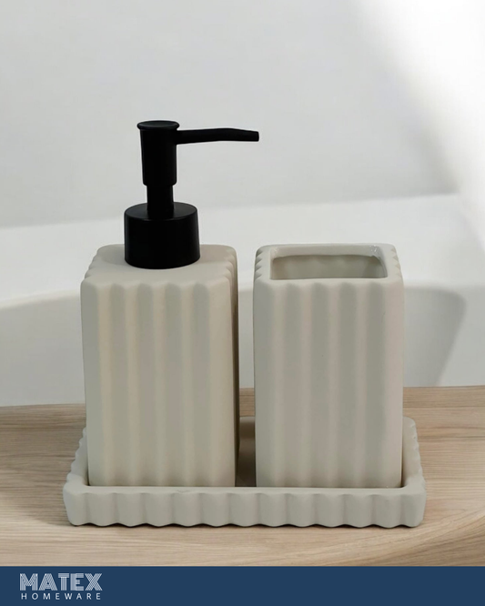 3 Pc Ceramic Bathroom Accessories Set