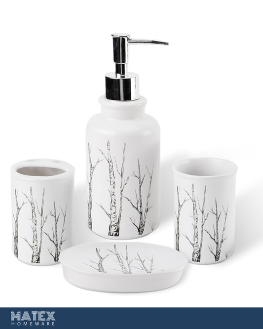 Bathroom Accessories Set, 4 PCS Ceramic Bathroom Accessory