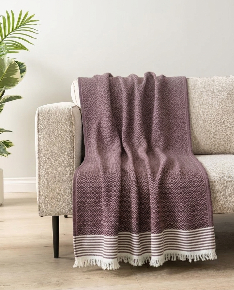 Roselle Bordeaux Throw Blanket