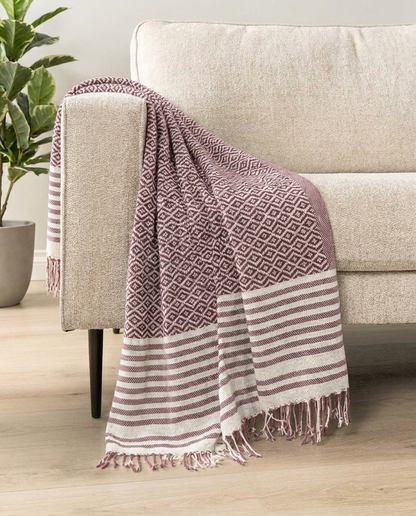 Roselle Bordeaux Throw Blanket