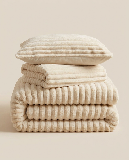 Off White PlushWave Duvet Cover Set