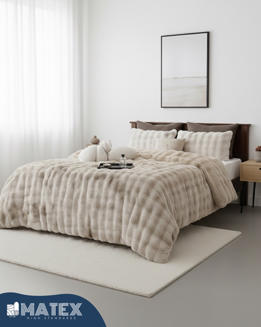 King Size Greige Husky Thick CuddleCloud Comforter Set (3pcs)