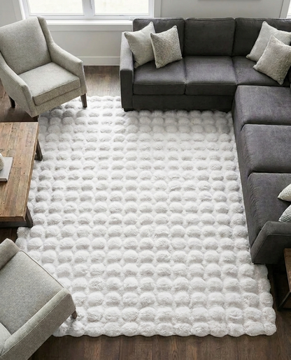 Creamy White Bubble Fur Rug 160x230 cm