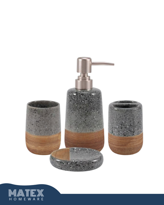 Luxury Grey Luxe Bathroom Accessory Kit (4pcs)