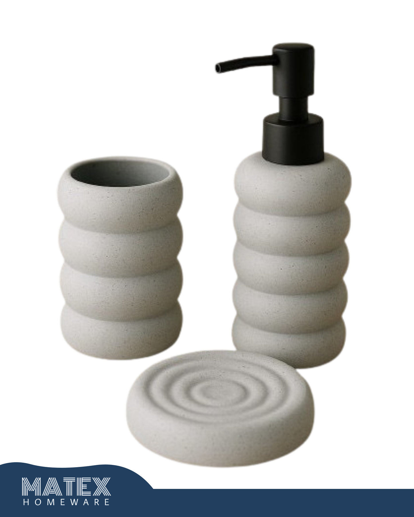 Bubble Modern Bathroom Accessory Kit (3pcs)