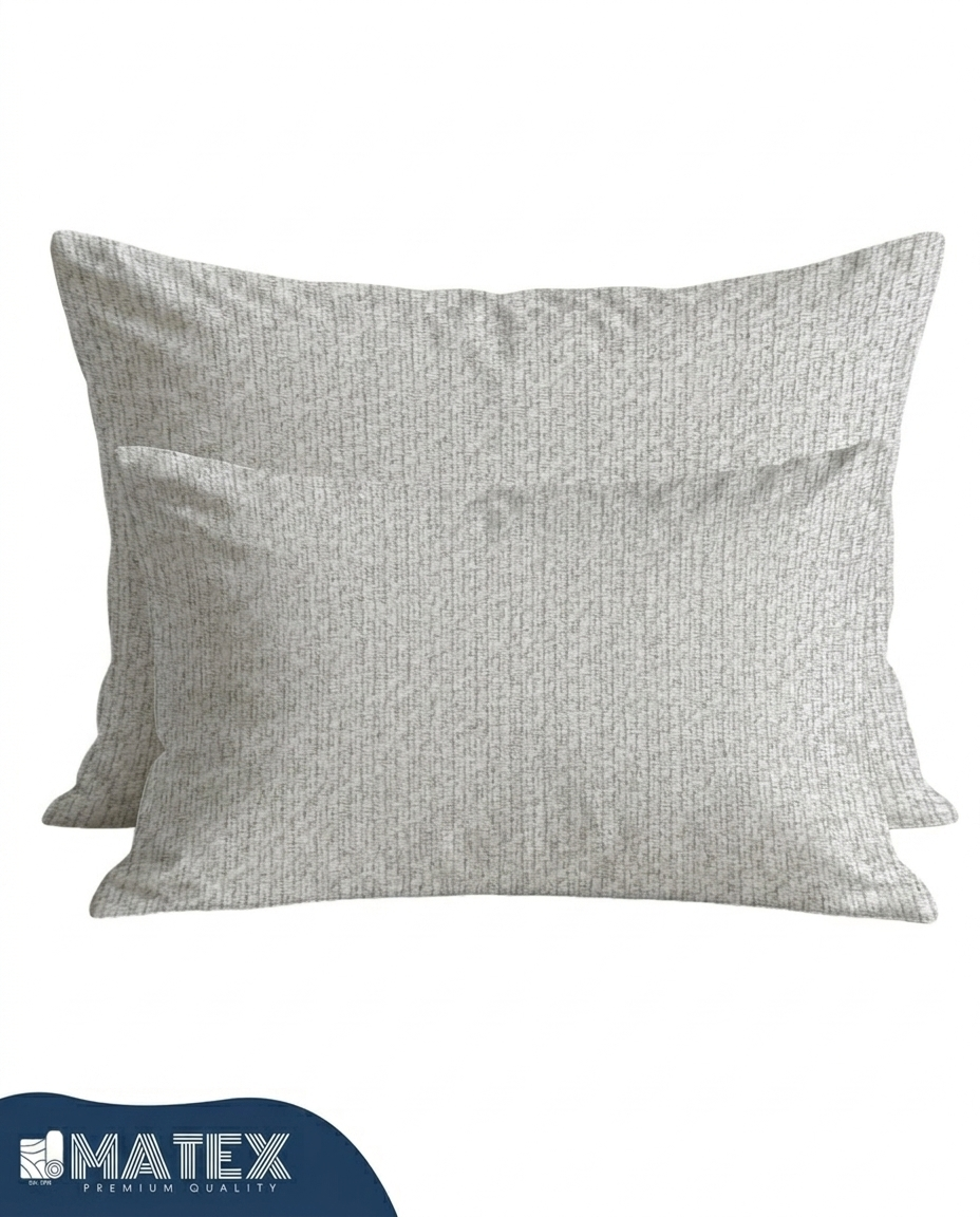 AutumnMint Silver Cotton Pillow Case - Envelope Enclosure - 2 Pack