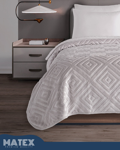 Mumbay Blanket | 220x240 King Grey Embossed