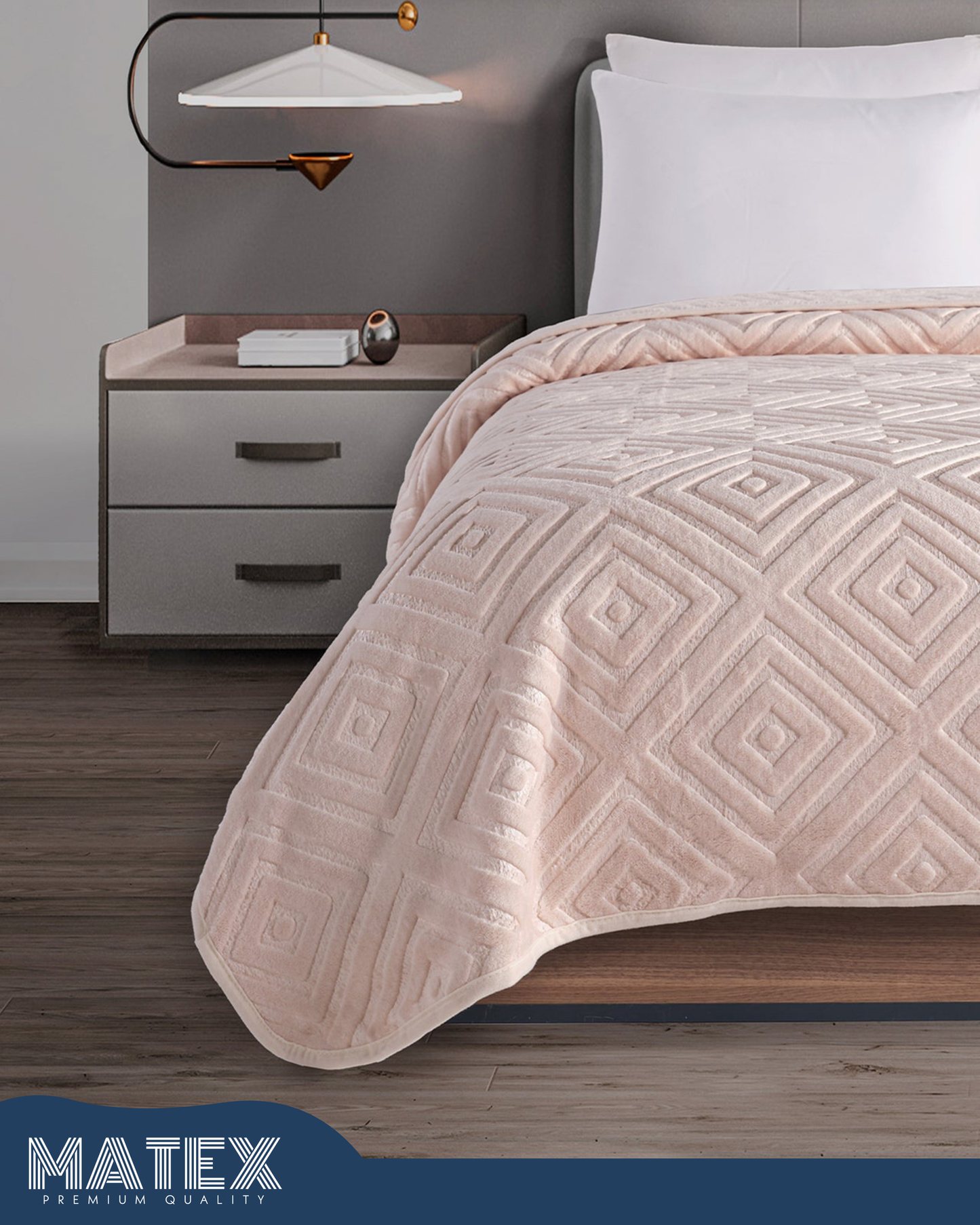 Mumbay Blanket | 220x240 King Pale Gold Embossed