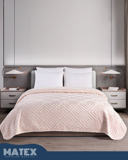Mumbay Blanket | 220x240 King Pale Gold Embossed