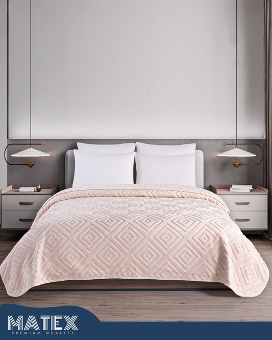 Mumbay Blanket | 220x240 King Pale Gold Embossed