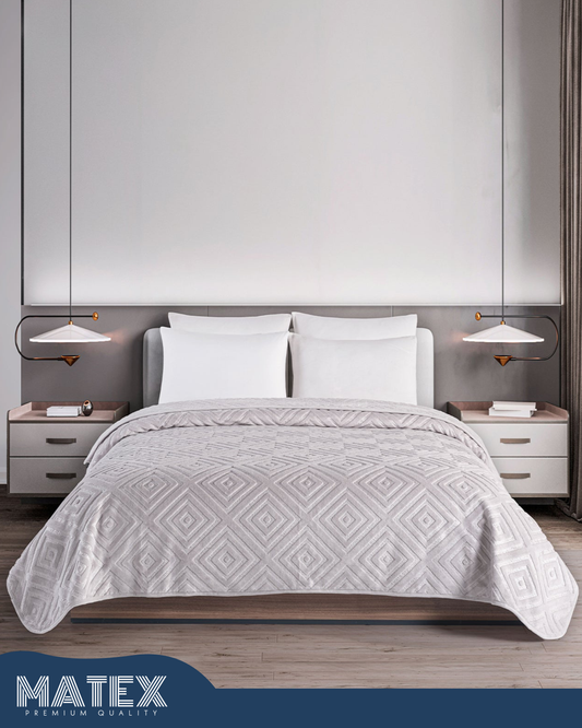 Mumbay Blanket | 220x240 King Grey Embossed