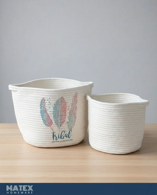 Feather Breeze Storage Basket Set (2pcs)