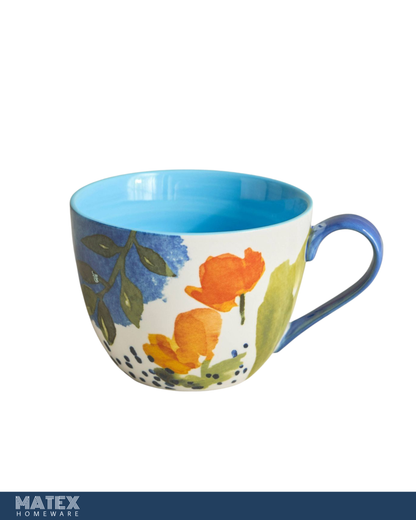 Floral Blue Ceramic mug 420ml
