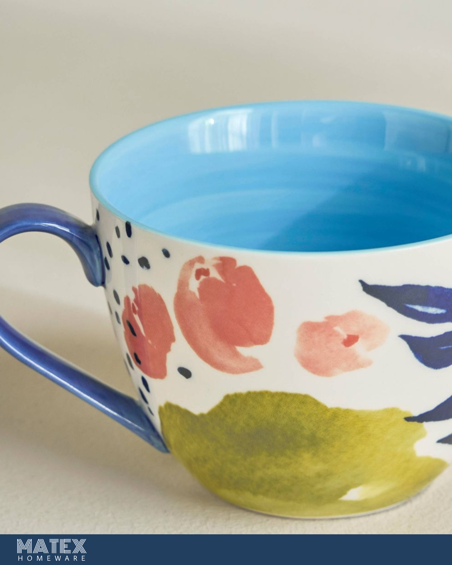 Floral Blue Ceramic mug 420ml