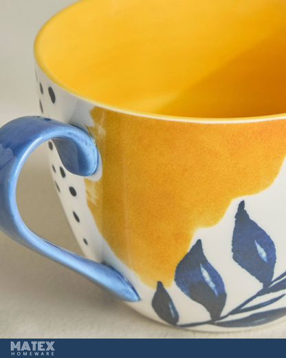 Floral Yellow Ceramic mug 420ml