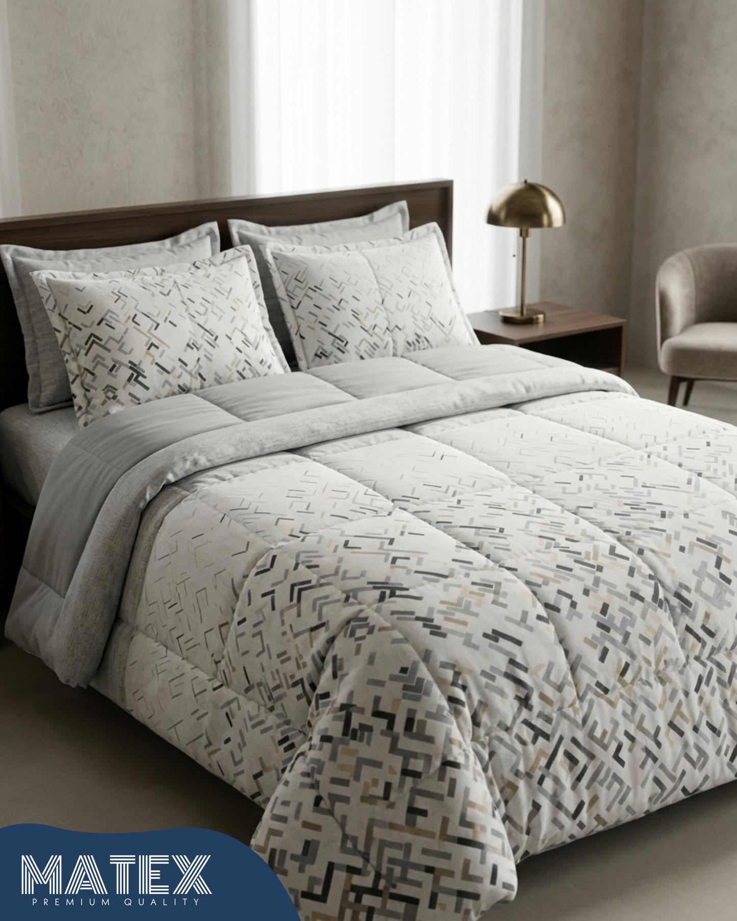 Single size Urban Mist Cotton Coverlet Set