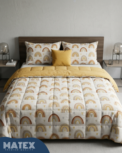 Single size Golden Rainbow Cotton Coverlet Set