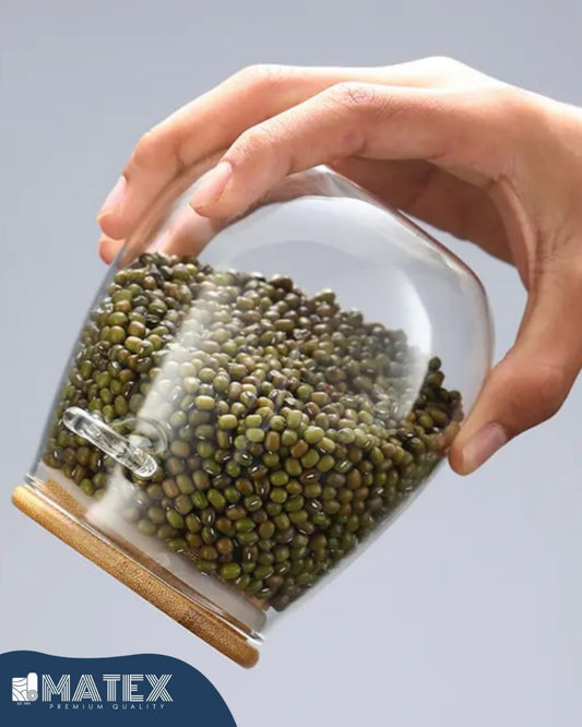 Glass Sealed Jar with Wood